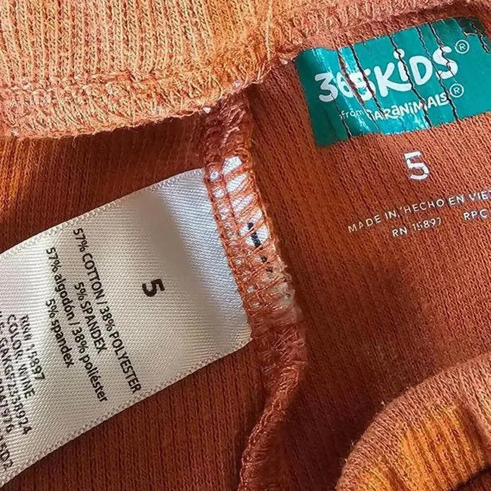 Size 5 Orange Ribbed Girl's Flared Pants